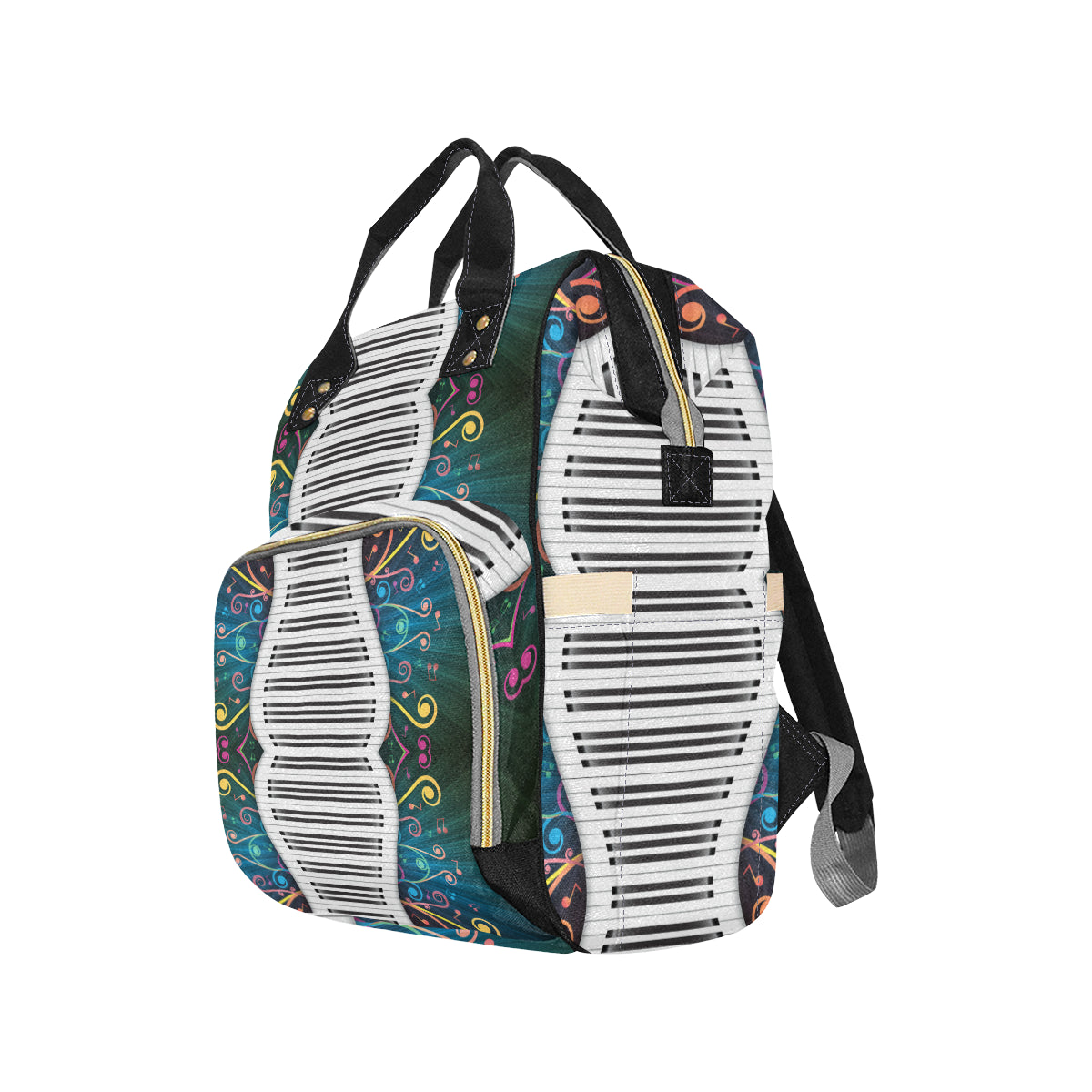 Piano Pattern Print Design 01 Diaper Bag Backpack