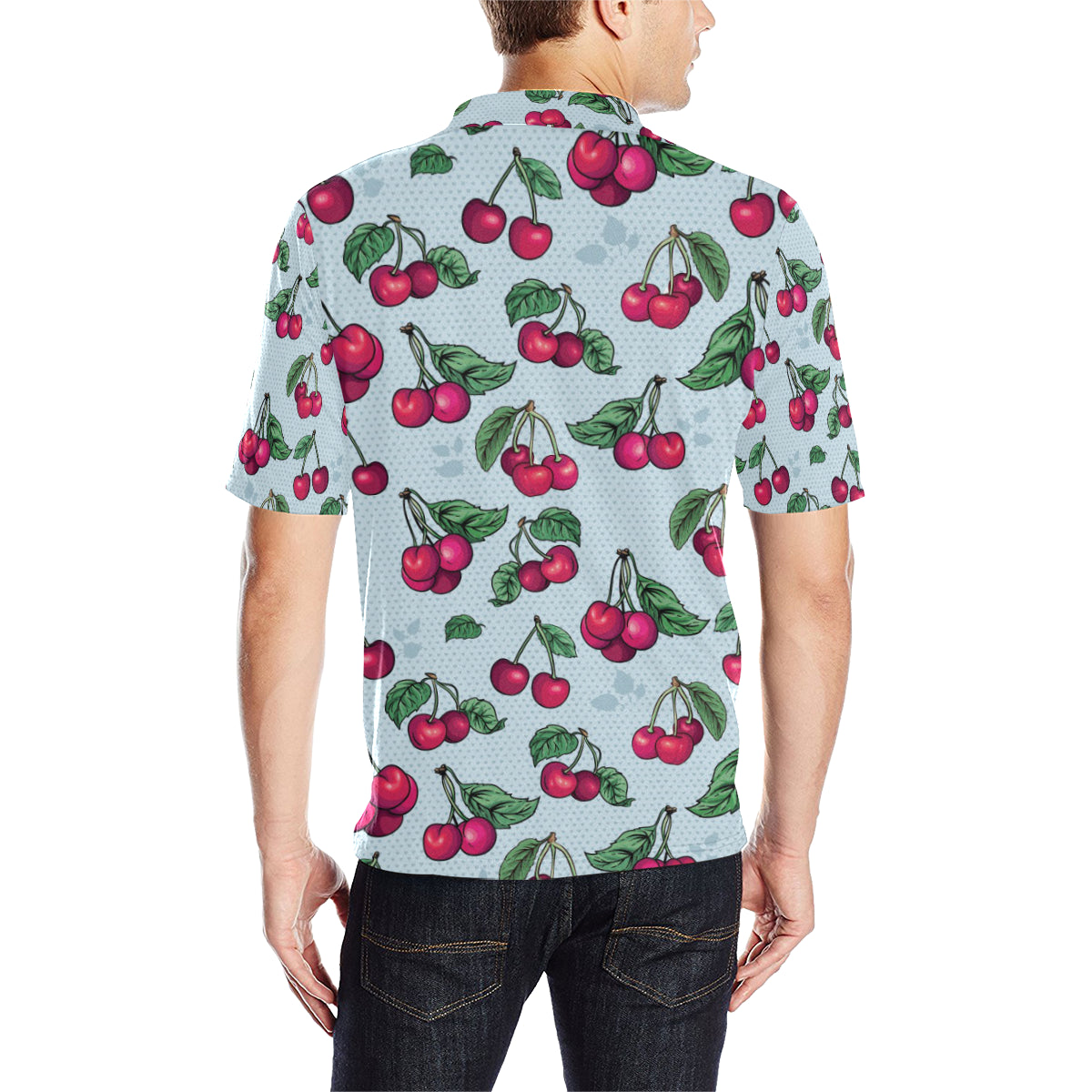 Cherry Pattern Print Design CH01 Men Polo Shirt
