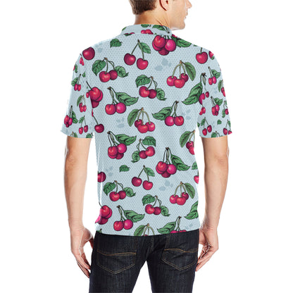 Cherry Pattern Print Design CH01 Men Polo Shirt
