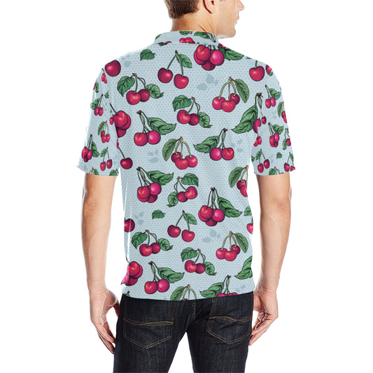 Cherry Pattern Print Design CH01 Men Polo Shirt