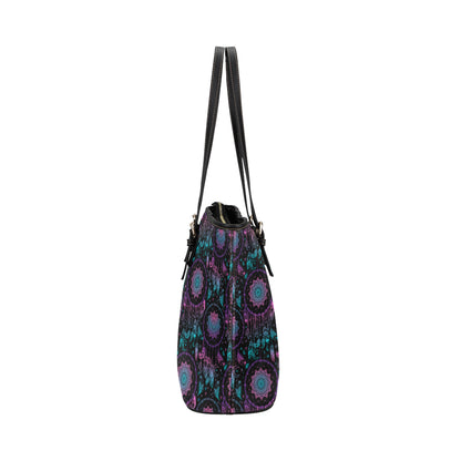 Dream catcher boho mandala Leather Tote Bag