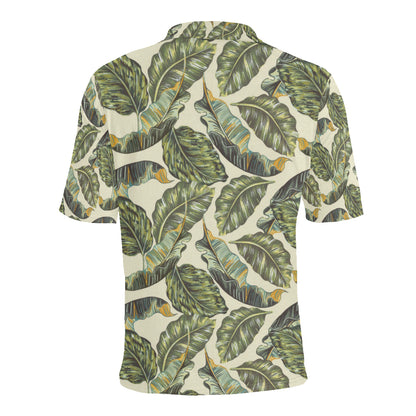 Banana Leaf Pattern Print Design BL08 Men Polo Shirt