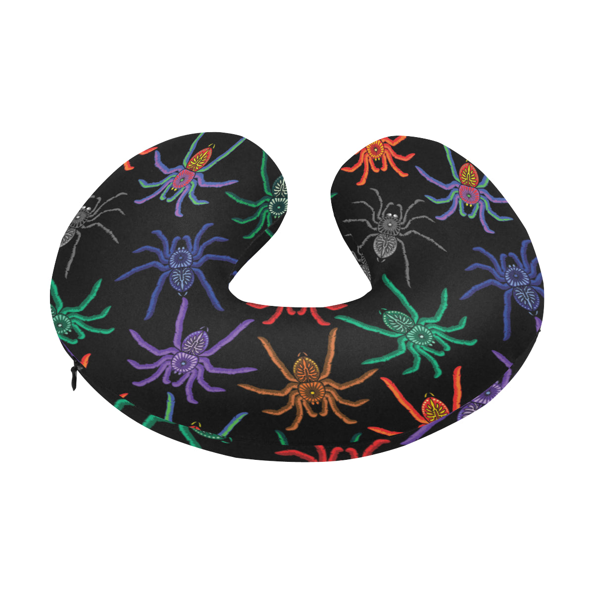 Tarantula Neon Color Pattern Print Design 03 U-Shaped Travel Neck Pillow
