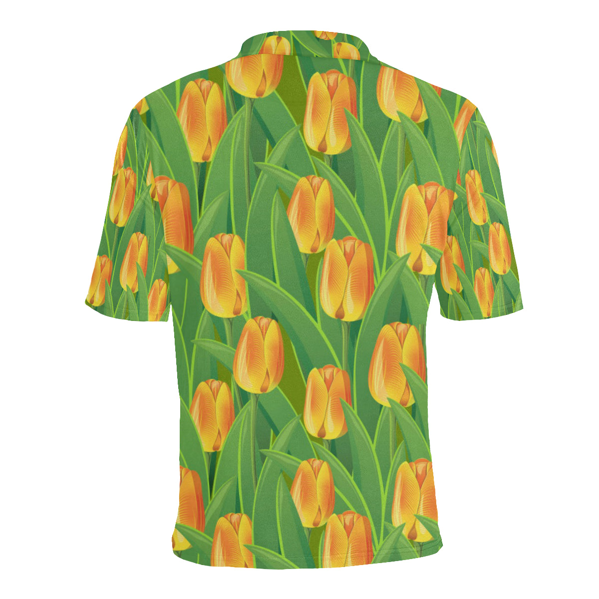 Tulip Orange Pattern Print Design TP07 Men Polo Shirt