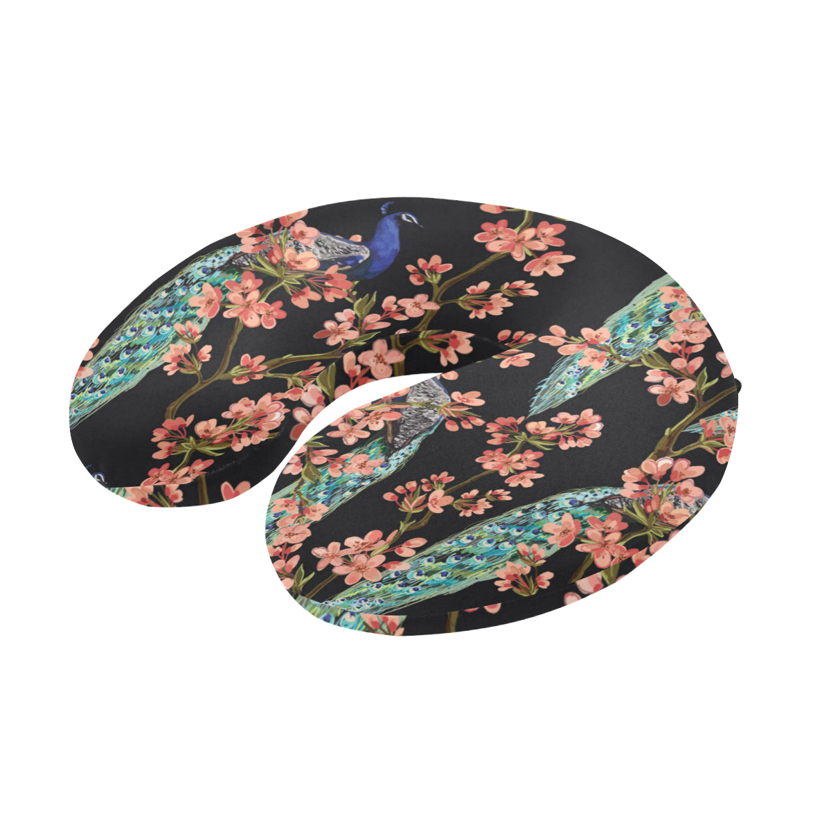 Peacock Pattern Print Design A01 U-Shaped Travel Neck Pillow