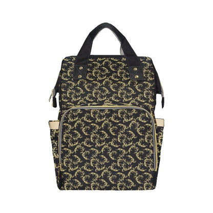 Baroque Golden Pattern Print Design 01 Diaper Bag Backpack