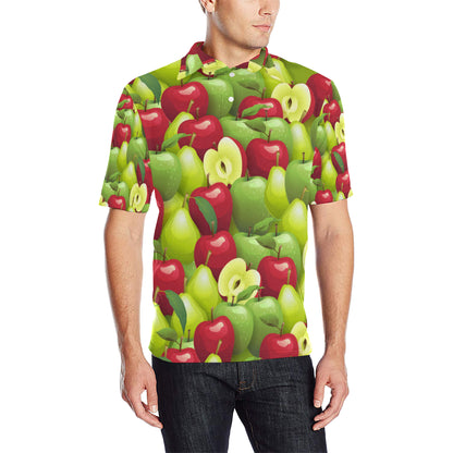 Apple Pattern Print Design AP03 Men Polo Shirt