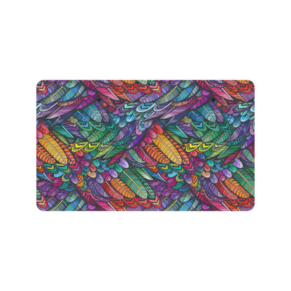 Feather Multicolor Design Print Rubber Doormat