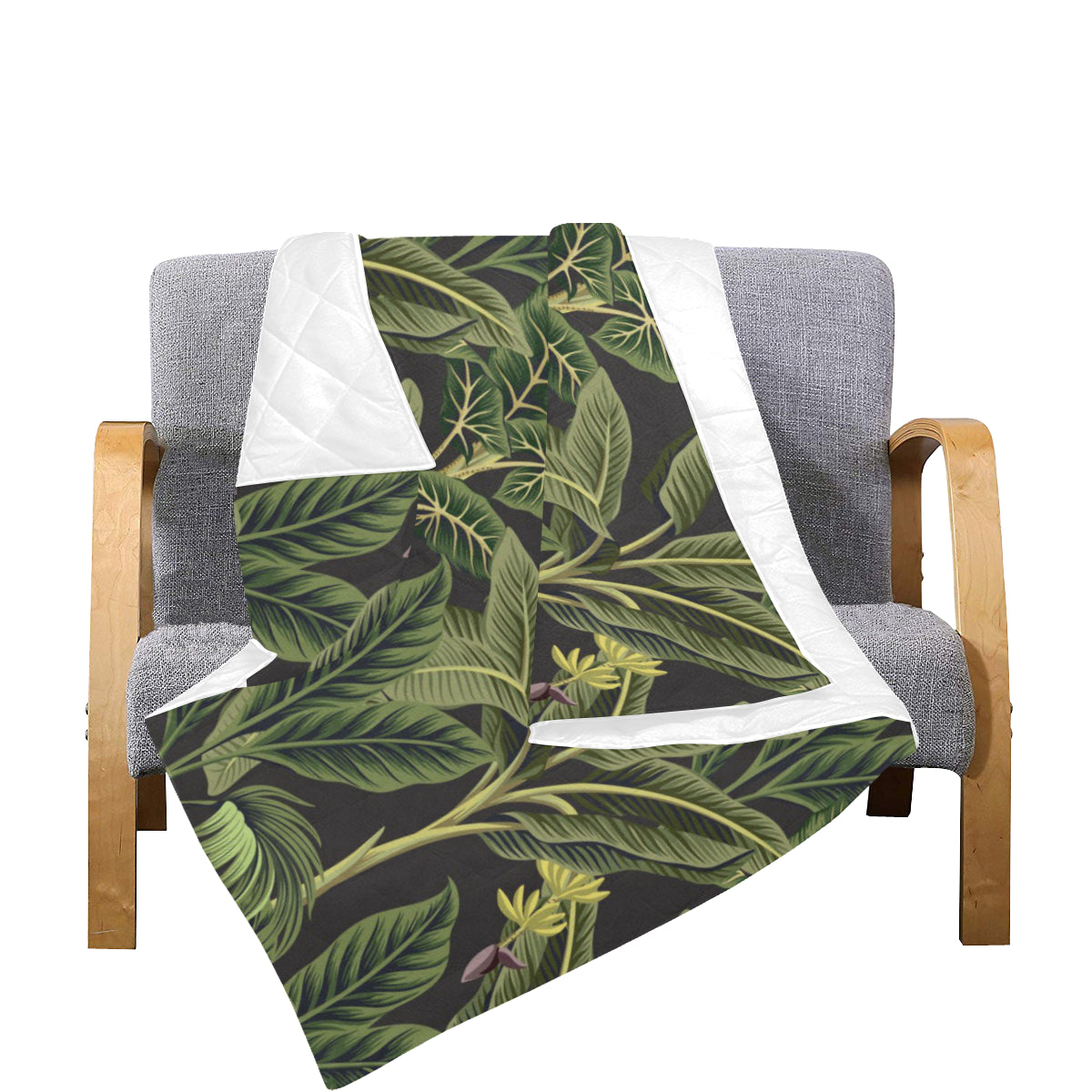 Banana Leaf Pattern Print Design BL04 Premium Quilt