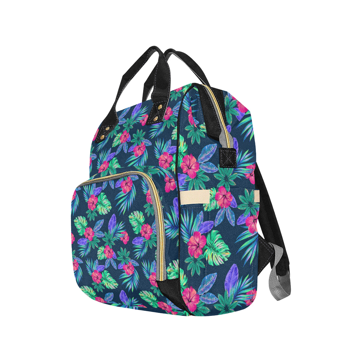 Tropical Flower Pattern Print Design TF09 Diaper Bag Backpack