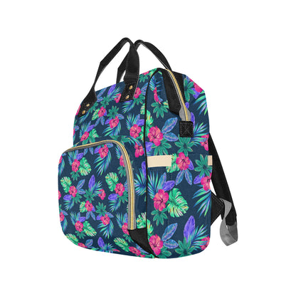 Tropical Flower Pattern Print Design TF09 Diaper Bag Backpack