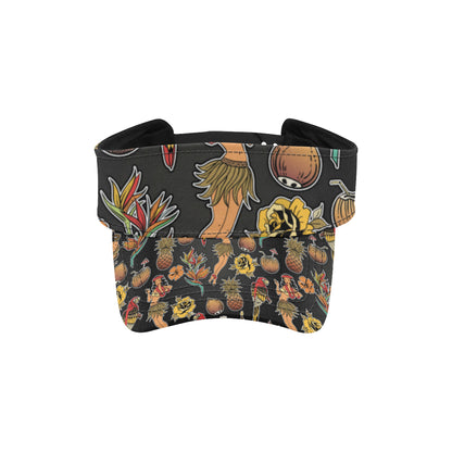 Hula Dancers Hawaiian Style Pattern Print Design 0 Unisex Sun Visor