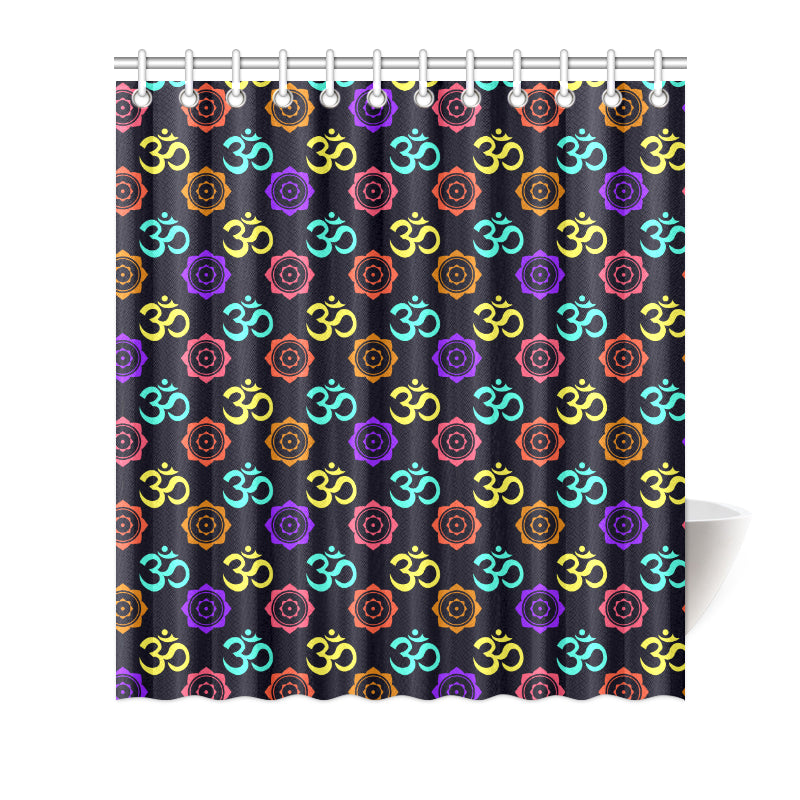 Chakra OM Print Pattern Shower Curtain