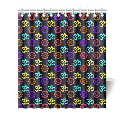 Chakra OM Print Pattern Shower Curtain