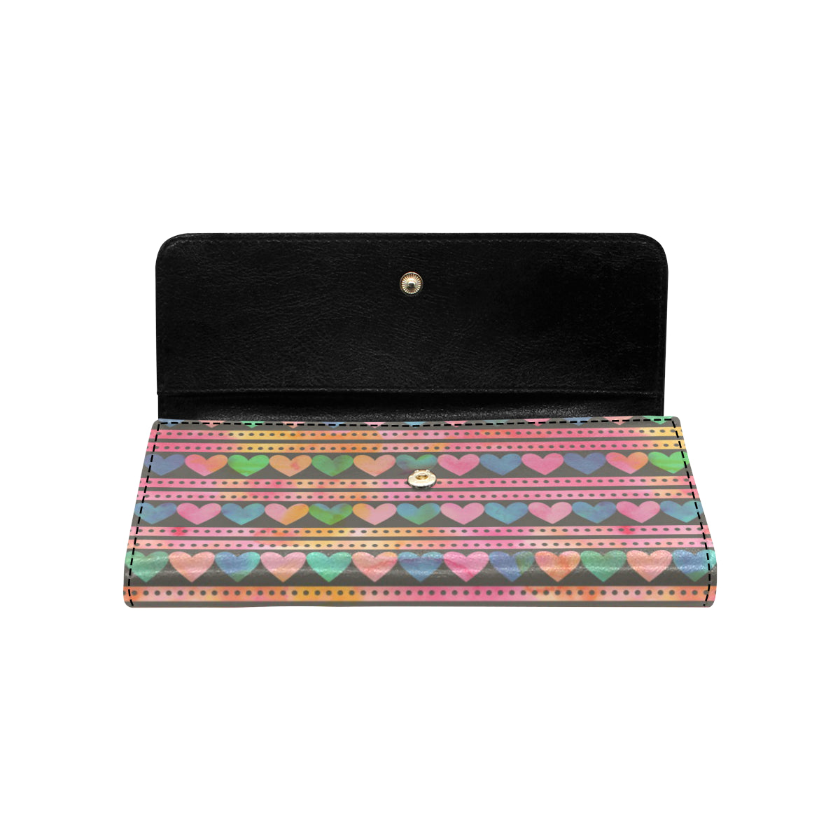 Heart Pattern Print Design HE010 Women's Trifold Wallet