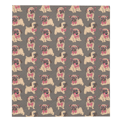 Pug Pattern Print Design A05 Premium Quilt