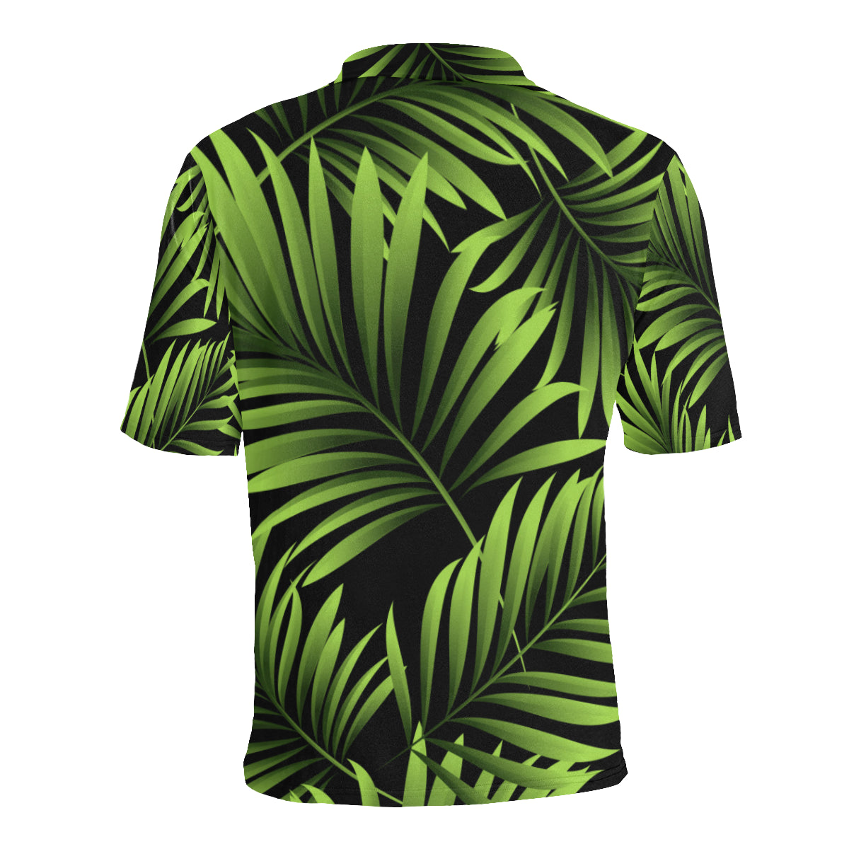 Green Neon Tropical Palm Leaves Men Polo Shirt