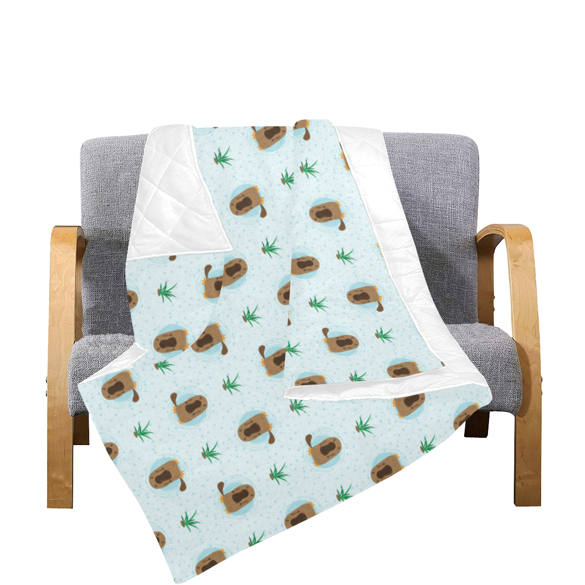 Platypus Pattern Print Design A04 Premium Quilt