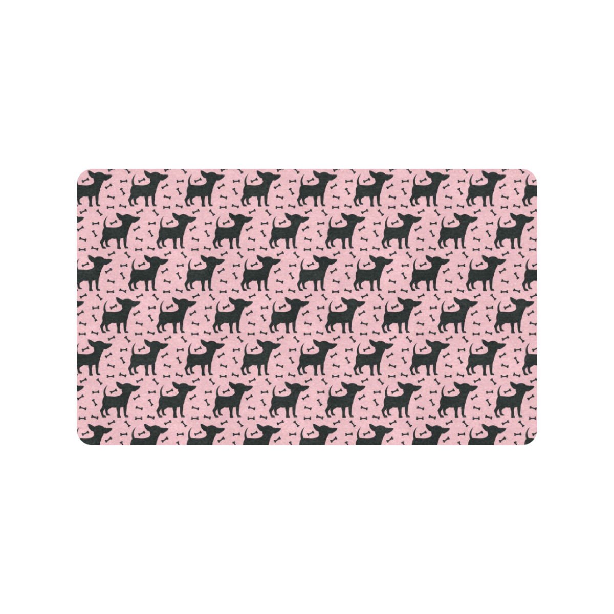 Chihuahua Pink Print Pattern Rubber Doormat