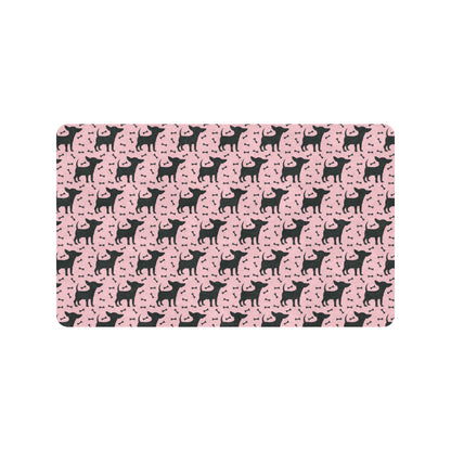 Chihuahua Pink Print Pattern Rubber Doormat