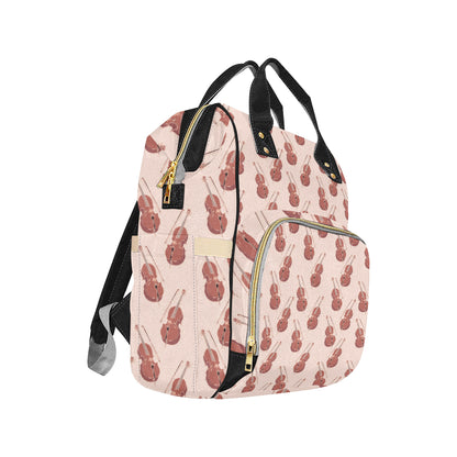 Cello Pattern Print Design 03 Diaper Bag Backpack