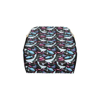 Manatee Pattern Print Design 02 Diaper Bag Backpack