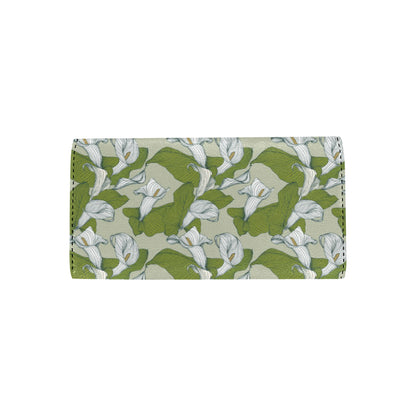 Lily Pattern Print Design LY08 Women's Trifold Wallet