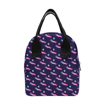 Zombie Pink Hand Design Pattern Print Insulated Lunch Bag
