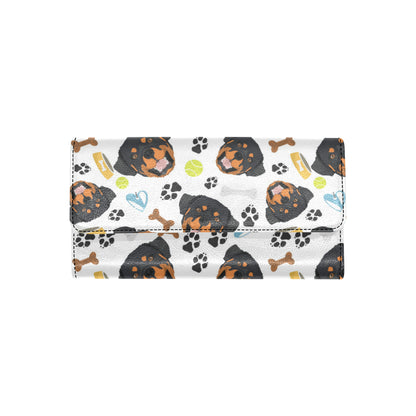 Rottweiler Pattern Print Design A04 Women's Trifold Wallet