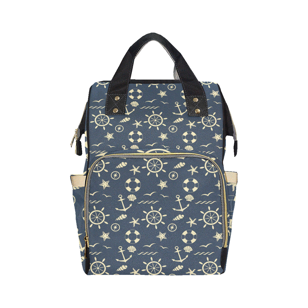 Nautical Pattern Print Design A01 Diaper Bag Backpack