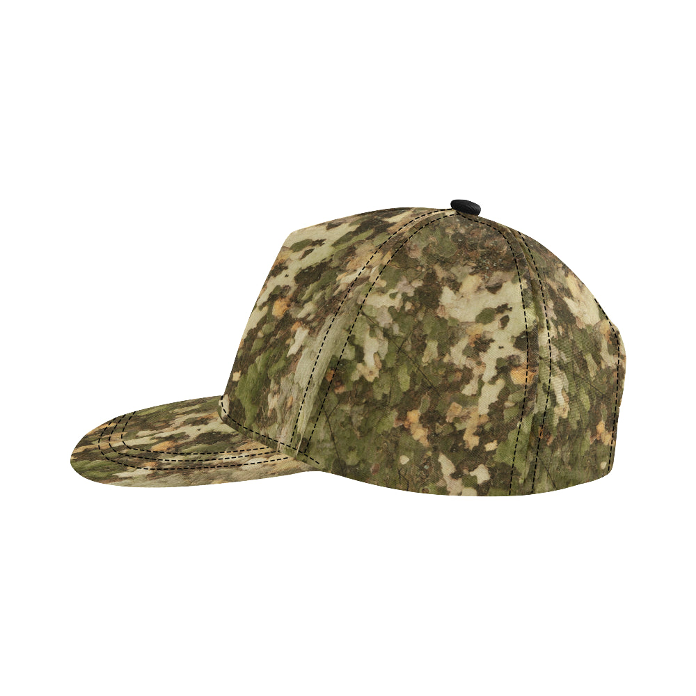 Camo Realistic Tree Texture Print Snapback Cap
