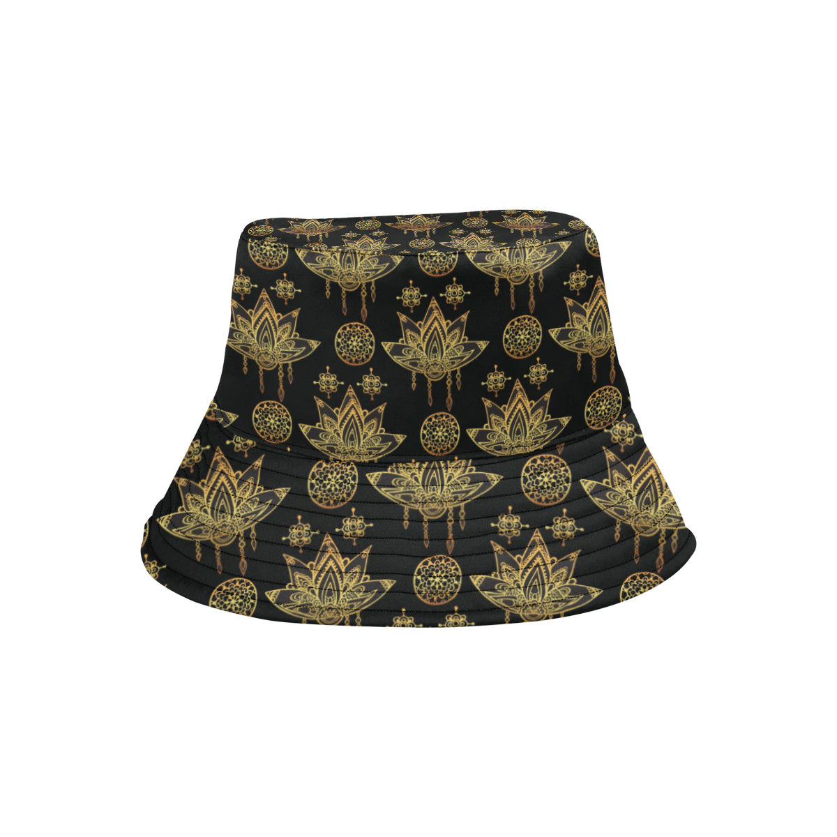 lotus Boho Pattern Print Design LO03 Unisex Bucket Hat