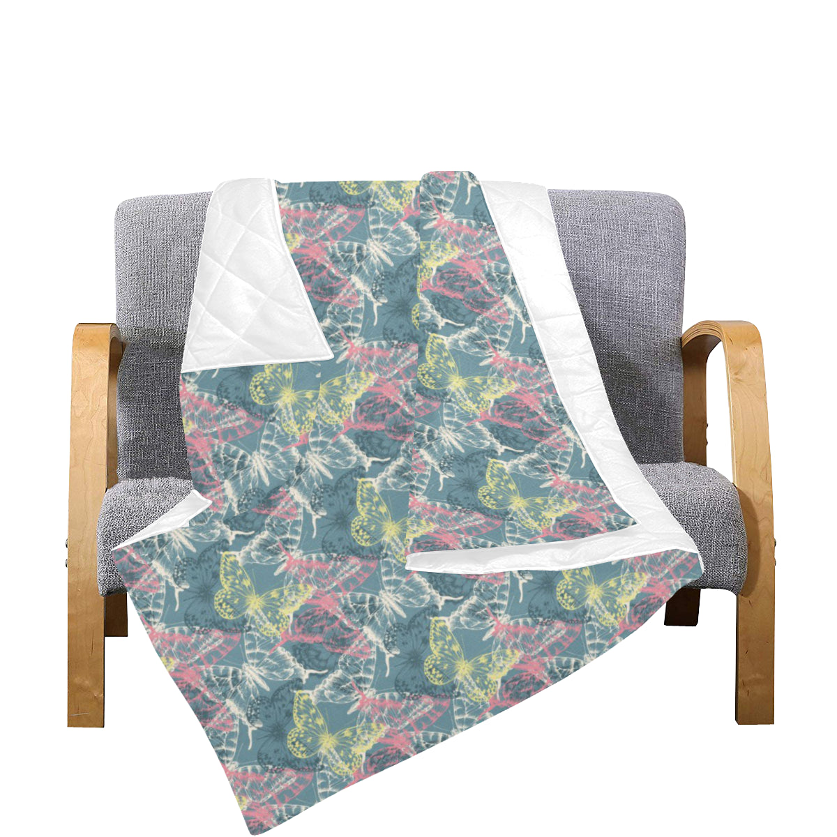 Butterfly Pattern Print Design 01 Premium Quilt