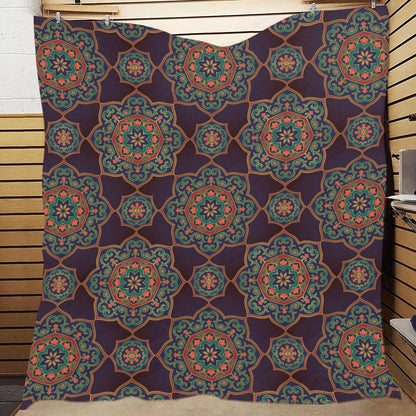 Medallion Pattern Print Design 03 Premium Quilt
