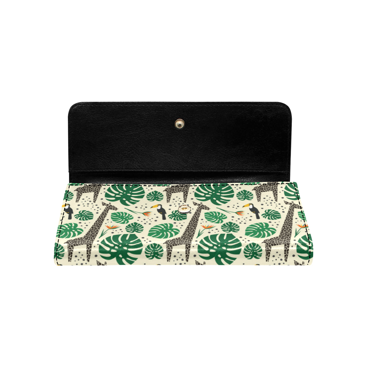 Rainforest Giraffe Pattern Print Design A02 Women's Trifold Wallet