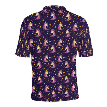 Unicorn Princess Star Sparkle Men Polo Shirt