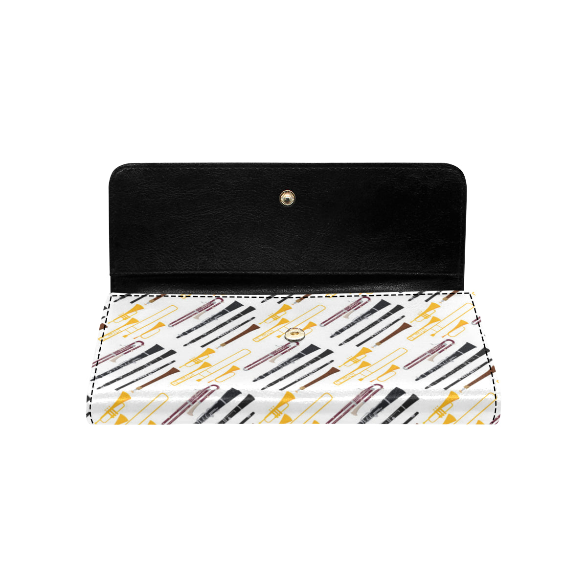 Clarinet Pattern Print Design 01 Women's Trifold Wallet