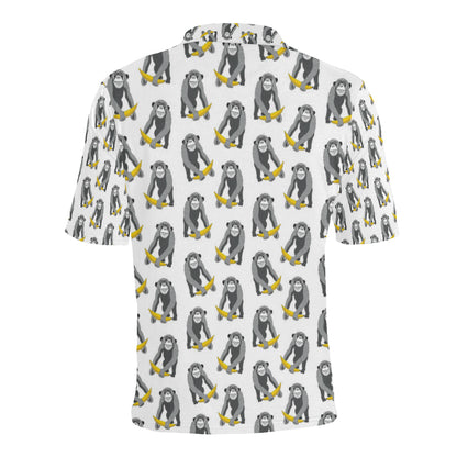 Chimpanzee Pattern Print Design 05 Men Polo Shirt