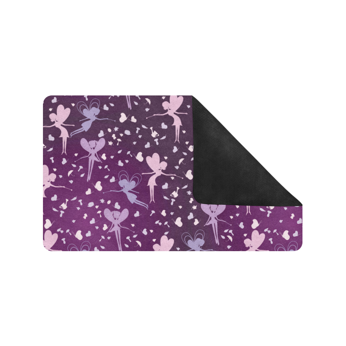 Fairy Pink Print Pattern Rubber Doormat