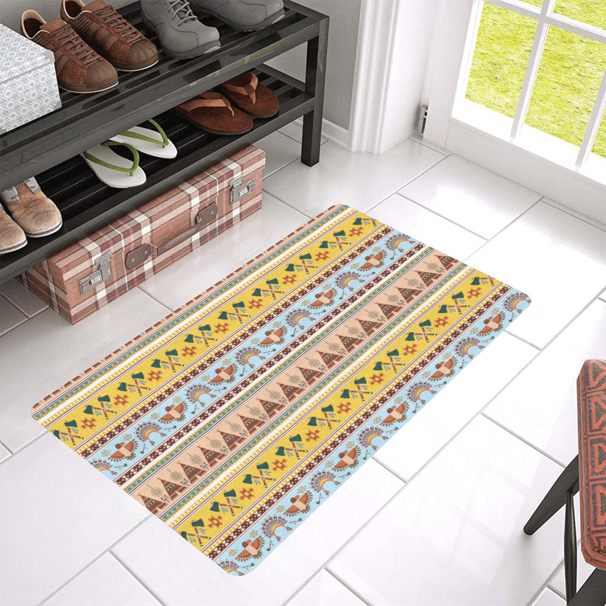 Native American Pattern Design Print Rubber Doormat
