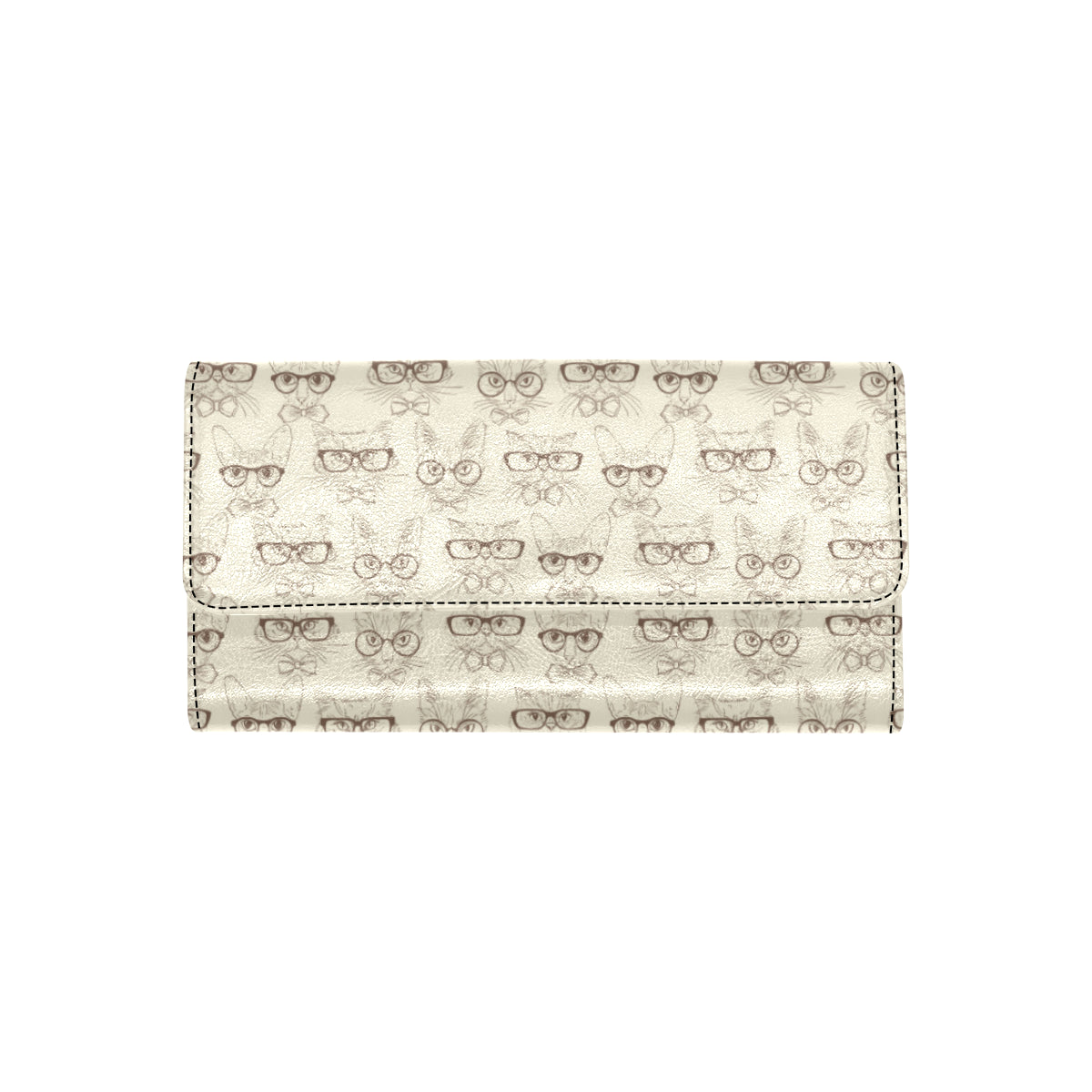 Cat Pattern Print Design 02 Women's Trifold Wallet