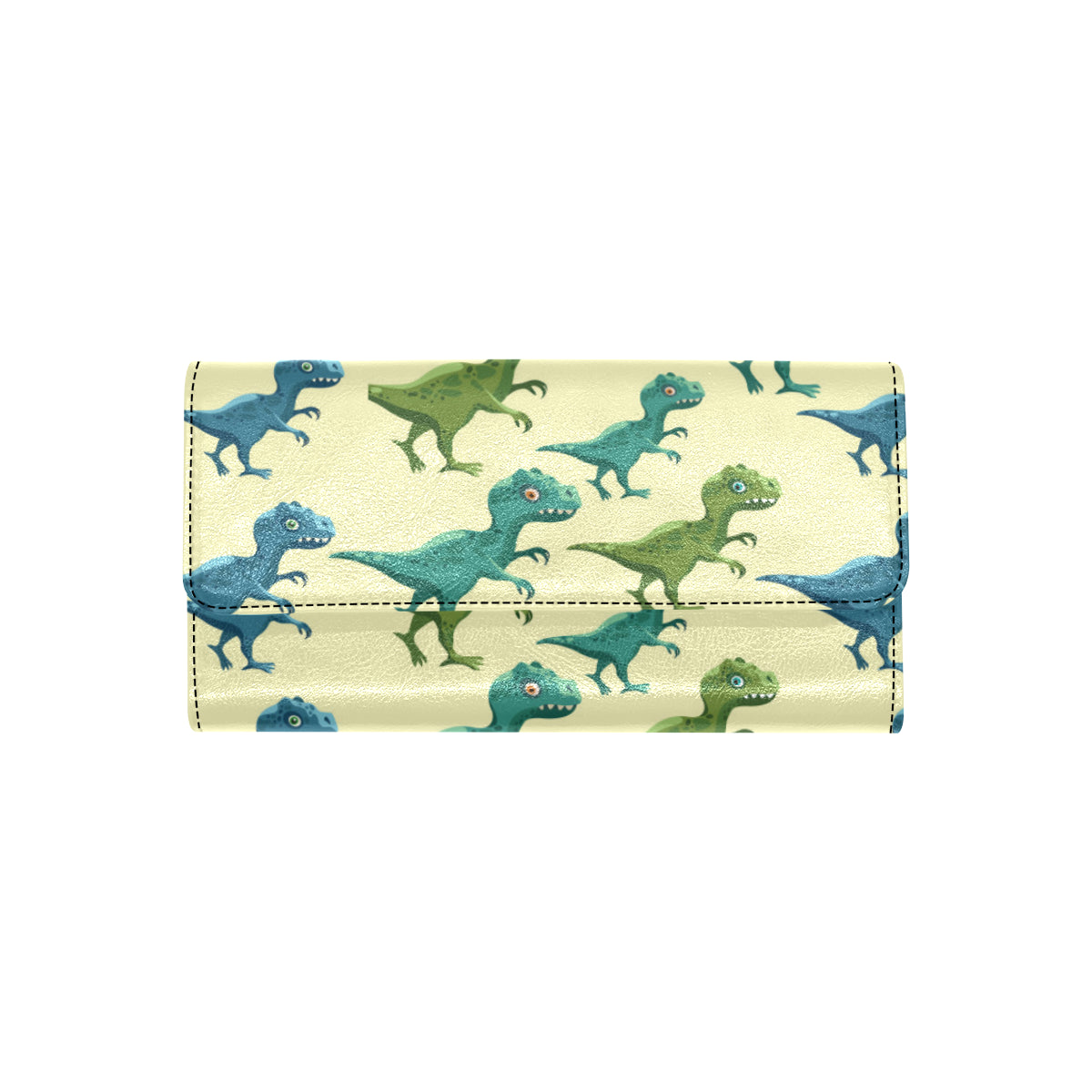 T Rex Pattern Print Design A04 Women's Trifold Wallet