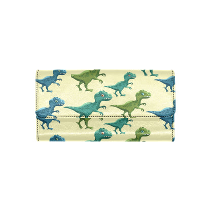 T Rex Pattern Print Design A04 Women's Trifold Wallet