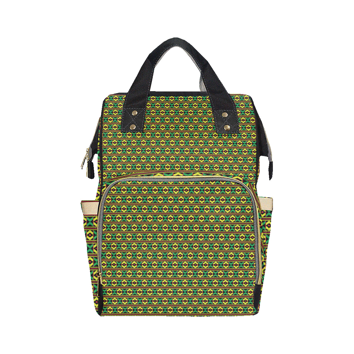 African Geometric Print Pattern Diaper Bag Backpack