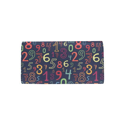 Number Pattern Print Design A01 Women's Trifold Wallet