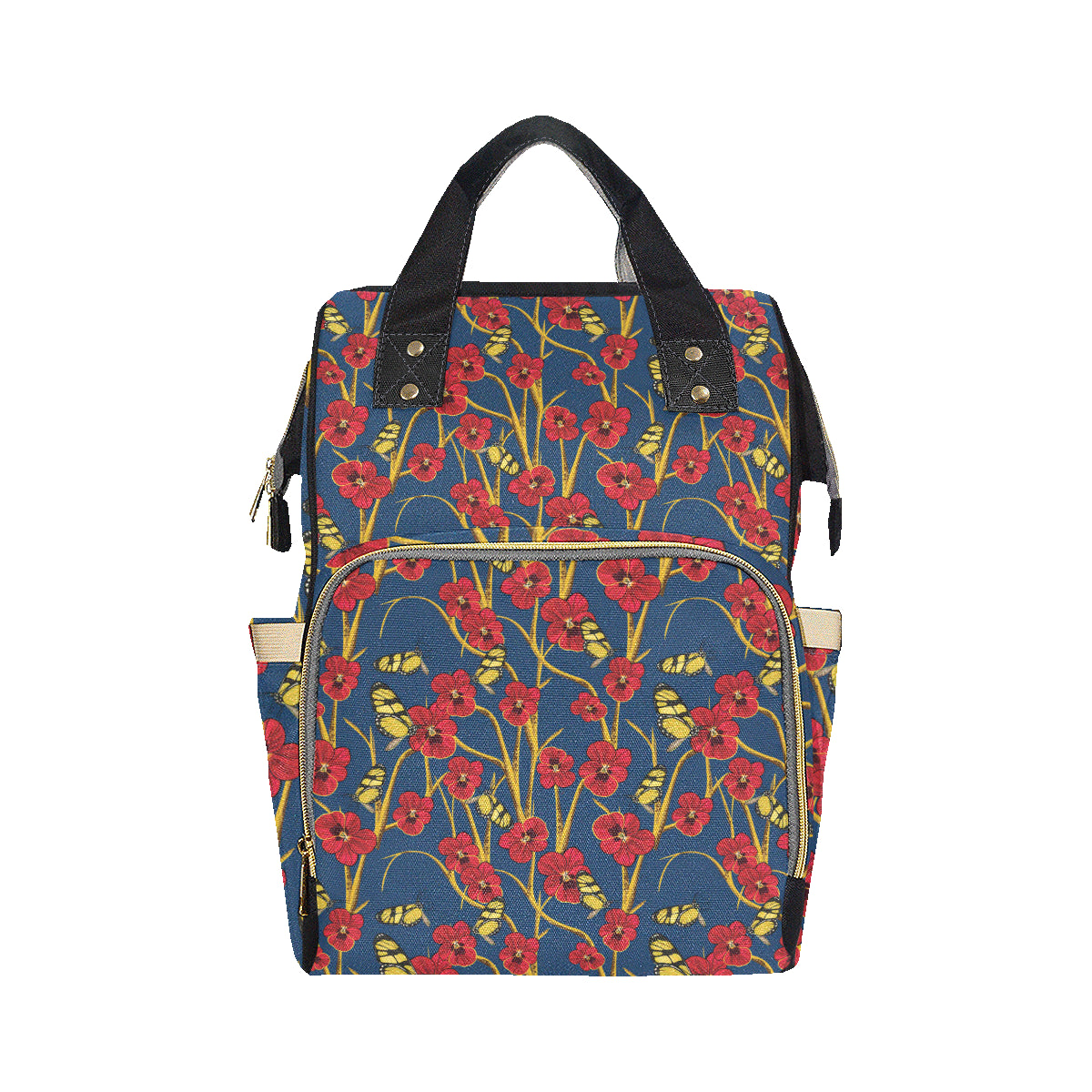 Pansy Pattern Print Design A01 Diaper Bag Backpack