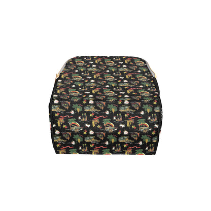 Hawaiian Island Themed Print Diaper Bag Backpack