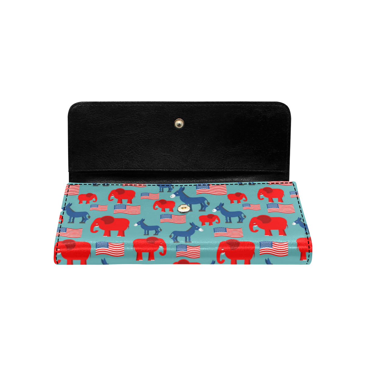 Donkey Red Elephant Pattern Print Design 03 Women's Trifold Wallet