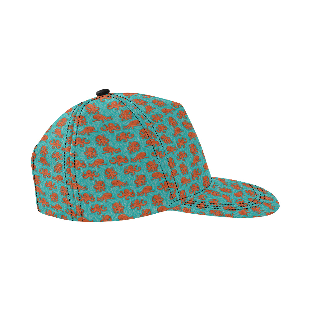 Octopus Cartoon Design Print Themed Snapback Cap