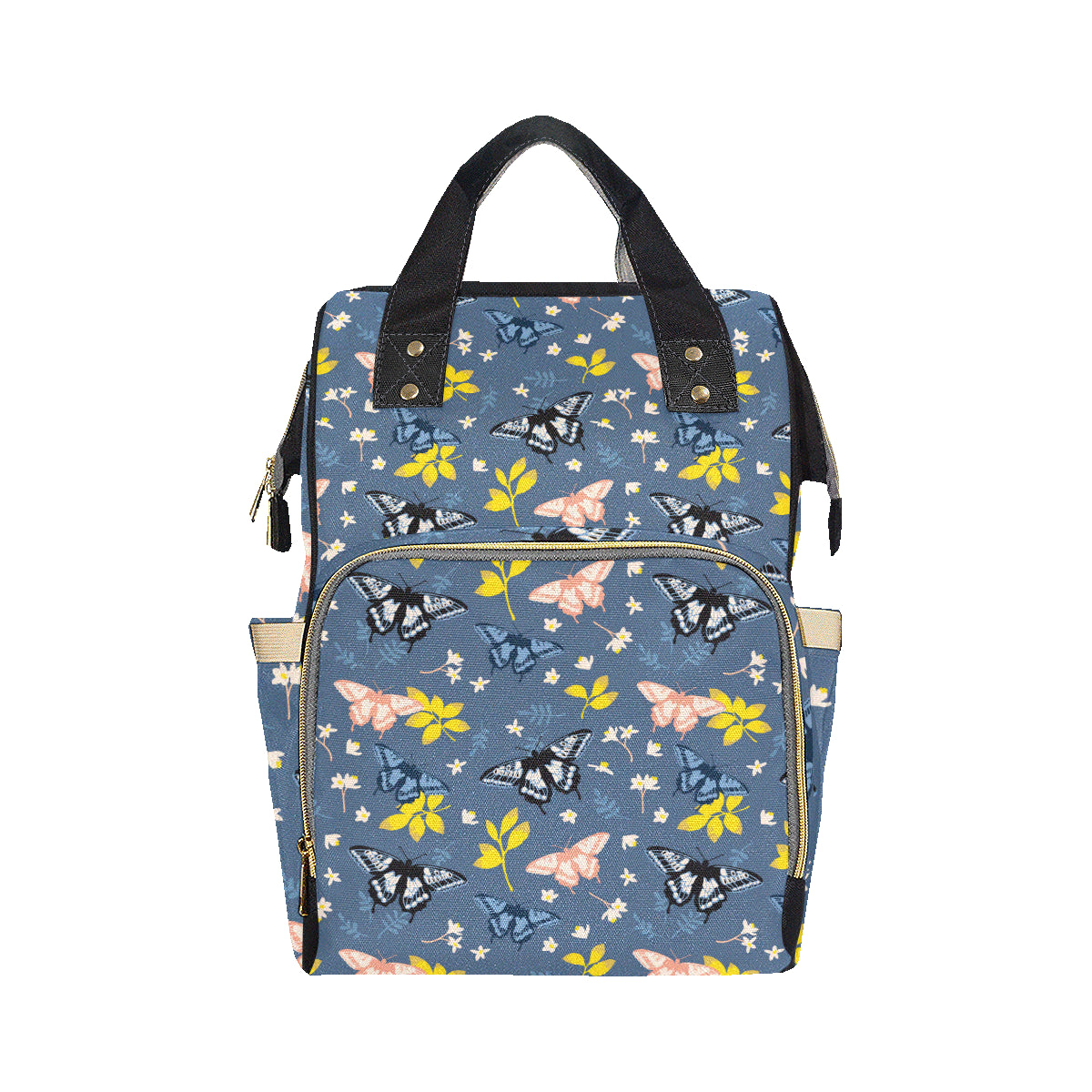 Monarch Butterfly Pattern Print Design 02 Diaper Bag Backpack